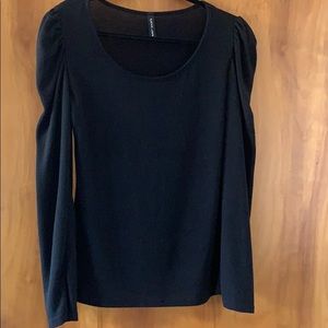 Black feminine long sleeve tee shirt